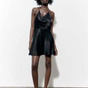 Elegant Black Halter Zara Dress